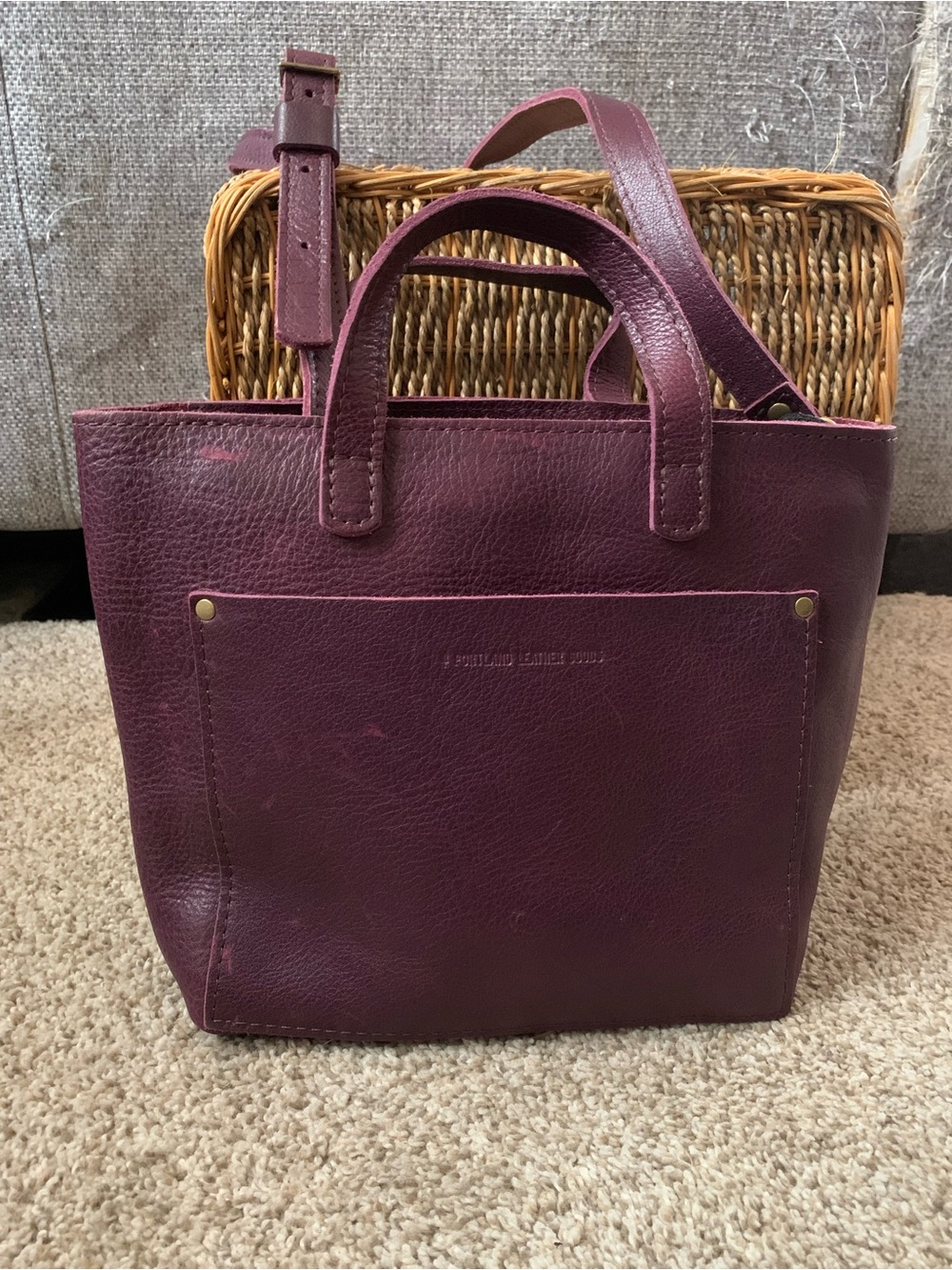 Portland Leather mini zip crossbody in Plum
